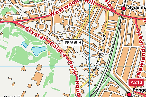SE26 6UH map - OS VectorMap District (Ordnance Survey) SE26 6UH map - OS VectorMap District (Ordnance Survey)