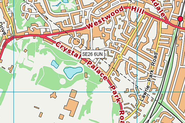 SE26 6UN map - OS VectorMap District (Ordnance Survey) SE26 6UN map - OS VectorMap District (Ordnance Survey)