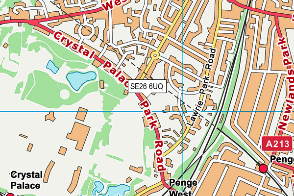 SE26 6UQ map - OS VectorMap District (Ordnance Survey) SE26 6UQ map - OS VectorMap District (Ordnance Survey)