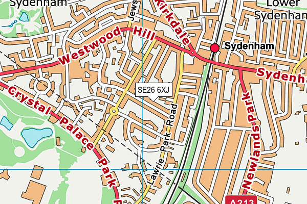 SE26 6XJ map - OS VectorMap District (Ordnance Survey) SE26 6XJ map - OS VectorMap District (Ordnance Survey)