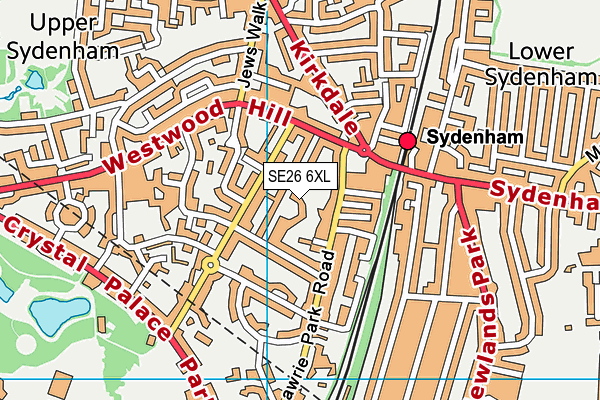 SE26 6XL map - OS VectorMap District (Ordnance Survey) SE26 6XL map - OS VectorMap District (Ordnance Survey)