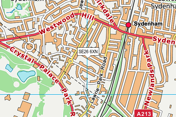 SE26 6XN map - OS VectorMap District (Ordnance Survey) SE26 6XN map - OS VectorMap District (Ordnance Survey)
