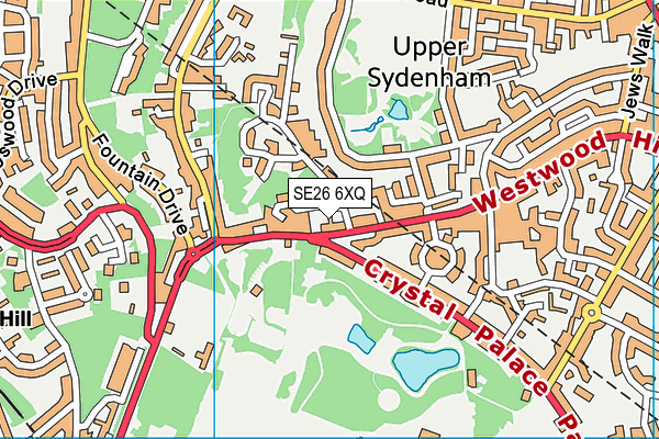 SE26 6XQ map - OS VectorMap District (Ordnance Survey) SE26 6XQ map - OS VectorMap District (Ordnance Survey)