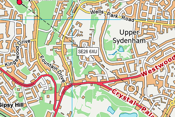 SE26 6XU map - OS VectorMap District (Ordnance Survey) SE26 6XU map - OS VectorMap District (Ordnance Survey)