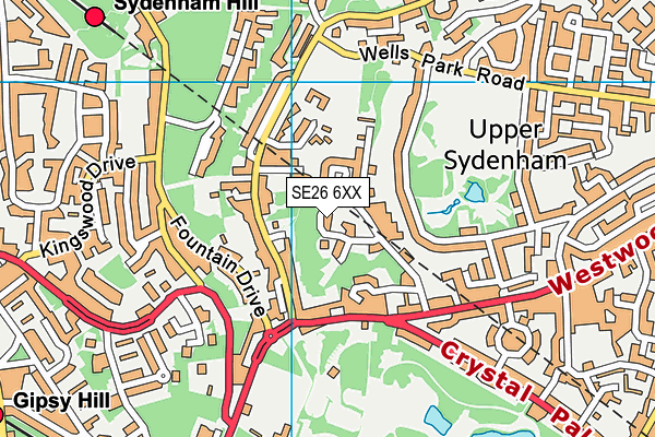 SE26 6XX map - OS VectorMap District (Ordnance Survey) SE26 6XX map - OS VectorMap District (Ordnance Survey)