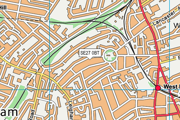 SE27 0BT map - OS VectorMap District (Ordnance Survey) SE27 0BT map - OS VectorMap District (Ordnance Survey)