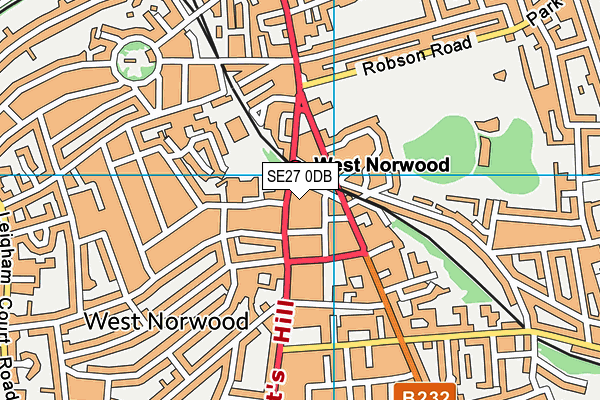 SE27 0DB map - OS VectorMap District (Ordnance Survey) SE27 0DB map - OS VectorMap District (Ordnance Survey)