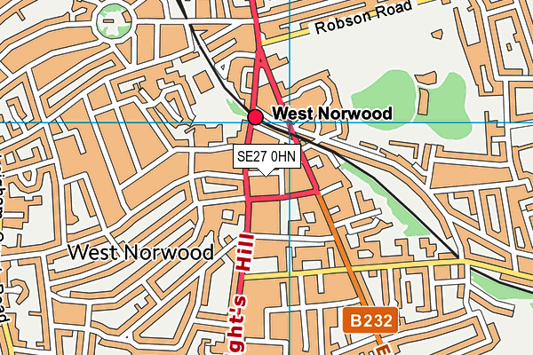 SE27 0HN map - OS VectorMap District (Ordnance Survey) SE27 0HN map - OS VectorMap District (Ordnance Survey)