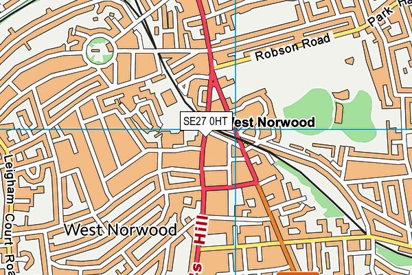 SE27 0HT map - OS VectorMap District (Ordnance Survey)