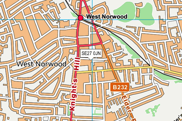 SE27 0JN map - OS VectorMap District (Ordnance Survey) SE27 0JN map - OS VectorMap District (Ordnance Survey)