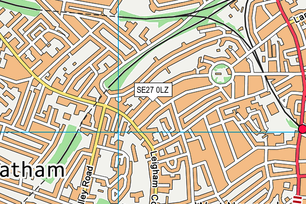 SE27 0LZ map - OS VectorMap District (Ordnance Survey) SE27 0LZ map - OS VectorMap District (Ordnance Survey)