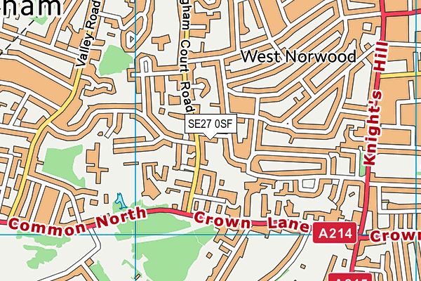 SE27 0SF map - OS VectorMap District (Ordnance Survey) SE27 0SF map - OS VectorMap District (Ordnance Survey)