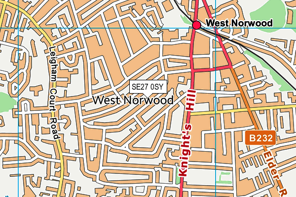 SE27 0SY map - OS VectorMap District (Ordnance Survey) SE27 0SY map - OS VectorMap District (Ordnance Survey)