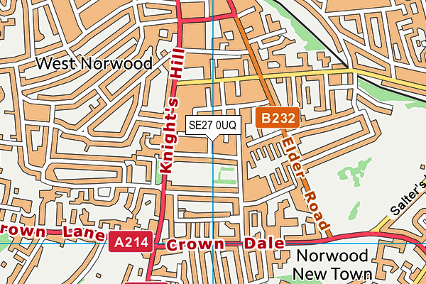 SE27 0UQ map - OS VectorMap District (Ordnance Survey) SE27 0UQ map - OS VectorMap District (Ordnance Survey)