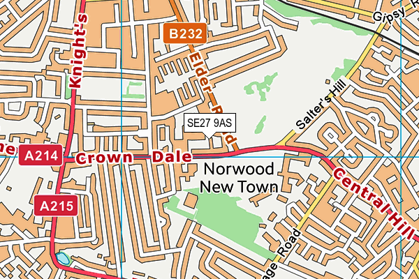 SE27 9AS map - OS VectorMap District (Ordnance Survey) SE27 9AS map - OS VectorMap District (Ordnance Survey)