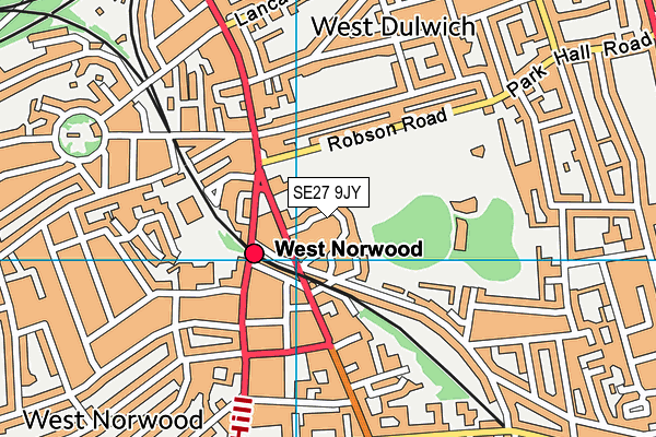 SE27 9JY map - OS VectorMap District (Ordnance Survey) SE27 9JY map - OS VectorMap District (Ordnance Survey)