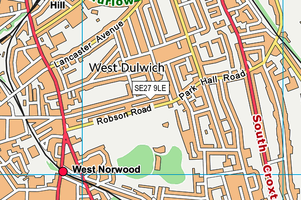 SE27 9LE map - OS VectorMap District (Ordnance Survey)