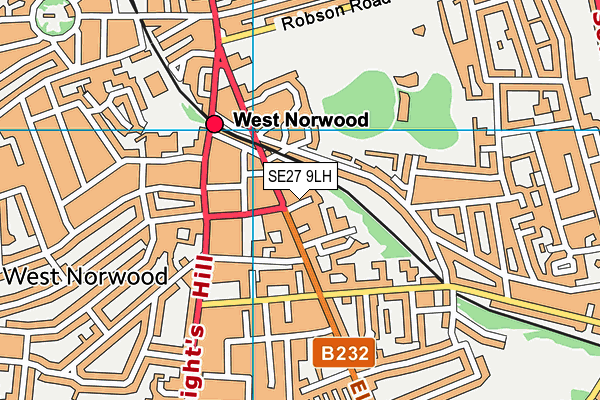 SE27 9LH map - OS VectorMap District (Ordnance Survey) SE27 9LH map - OS VectorMap District (Ordnance Survey)