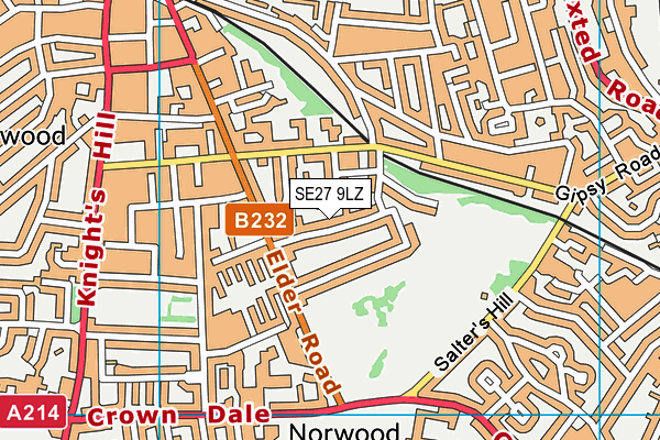 SE27 9LZ map - OS VectorMap District (Ordnance Survey)