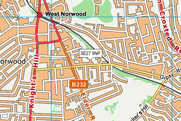 SE27 9NP map - OS VectorMap District (Ordnance Survey) SE27 9NP map - OS VectorMap District (Ordnance Survey)