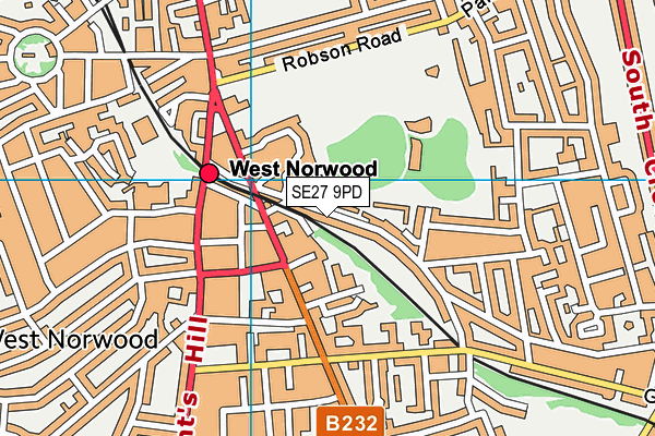 SE27 9PD map - OS VectorMap District (Ordnance Survey) SE27 9PD map - OS VectorMap District (Ordnance Survey)