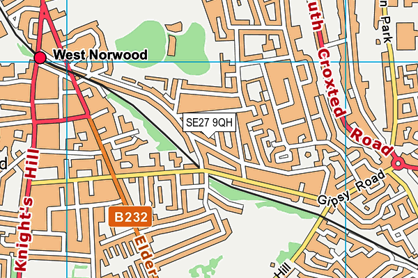 SE27 9QH map - OS VectorMap District (Ordnance Survey) SE27 9QH map - OS VectorMap District (Ordnance Survey)