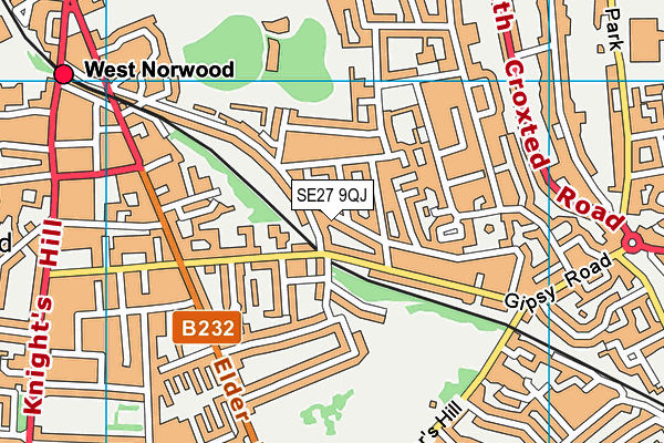 SE27 9QJ map - OS VectorMap District (Ordnance Survey)