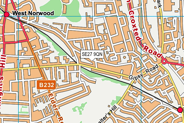 SE27 9QN map - OS VectorMap District (Ordnance Survey) SE27 9QN map - OS VectorMap District (Ordnance Survey)