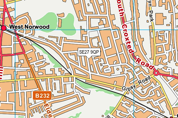 SE27 9QP map - OS VectorMap District (Ordnance Survey) SE27 9QP map - OS VectorMap District (Ordnance Survey)