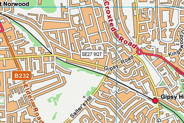 SE27 9QT map - OS VectorMap District (Ordnance Survey) SE27 9QT map - OS VectorMap District (Ordnance Survey)