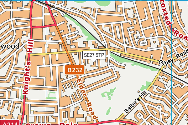 SE27 9TP map - OS VectorMap District (Ordnance Survey) SE27 9TP map - OS VectorMap District (Ordnance Survey)
