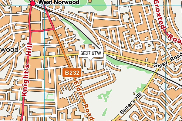 SE27 9TW map - OS VectorMap District (Ordnance Survey) SE27 9TW map - OS VectorMap District (Ordnance Survey)