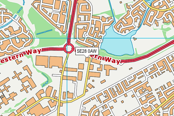 SE28 0AW map - OS VectorMap District (Ordnance Survey) SE28 0AW map - OS VectorMap District (Ordnance Survey)