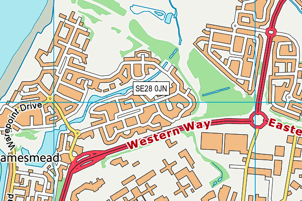 SE28 0JN map - OS VectorMap District (Ordnance Survey) SE28 0JN map - OS VectorMap District (Ordnance Survey)