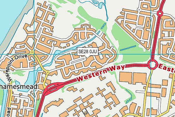 SE28 0JU map - OS VectorMap District (Ordnance Survey) SE28 0JU map - OS VectorMap District (Ordnance Survey)