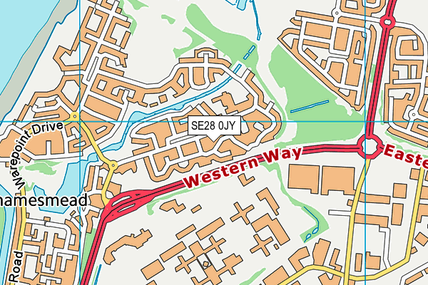 SE28 0JY map - OS VectorMap District (Ordnance Survey) SE28 0JY map - OS VectorMap District (Ordnance Survey)