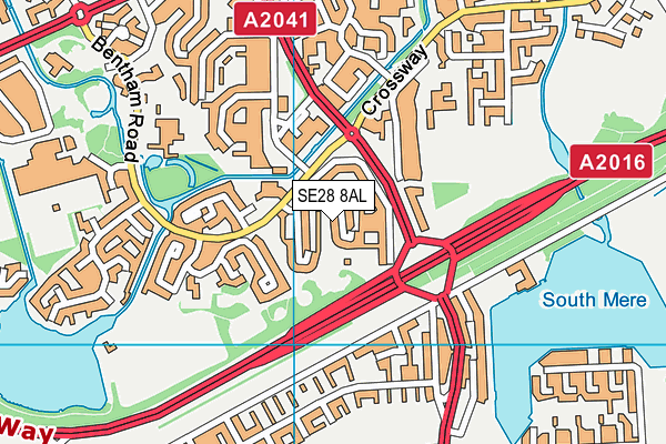 SE28 8AL map - OS VectorMap District (Ordnance Survey) SE28 8AL map - OS VectorMap District (Ordnance Survey)