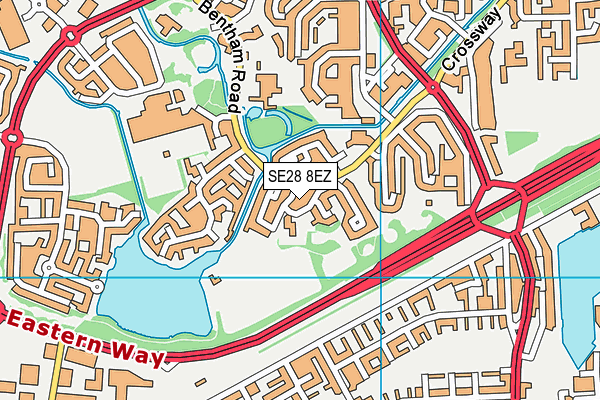 SE28 8EZ map - OS VectorMap District (Ordnance Survey) SE28 8EZ map - OS VectorMap District (Ordnance Survey)