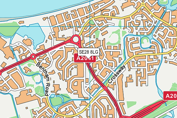 SE28 8LG map - OS VectorMap District (Ordnance Survey) SE28 8LG map - OS VectorMap District (Ordnance Survey)
