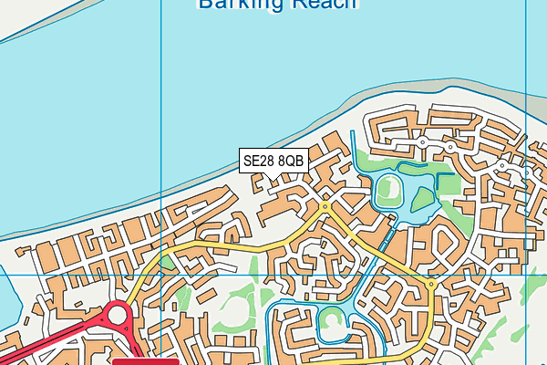 SE28 8QB map - OS VectorMap District (Ordnance Survey) SE28 8QB map - OS VectorMap District (Ordnance Survey)
