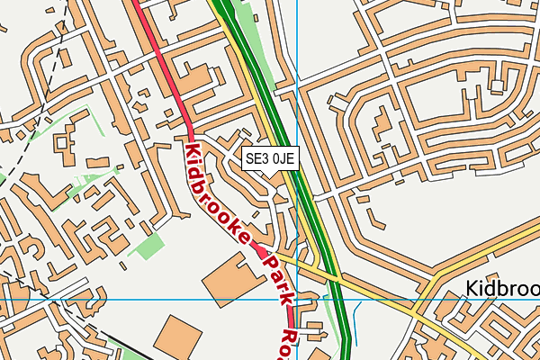 SE3 0JE map - OS VectorMap District (Ordnance Survey)