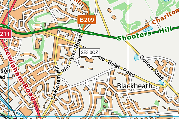 SE3 0QZ map - OS VectorMap District (Ordnance Survey) SE3 0QZ map - OS VectorMap District (Ordnance Survey)