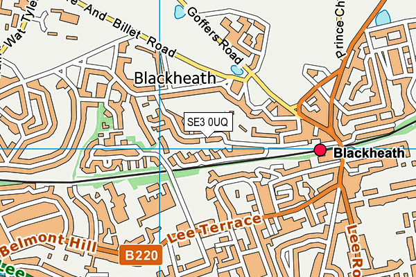 SE3 0UQ map - OS VectorMap District (Ordnance Survey)
