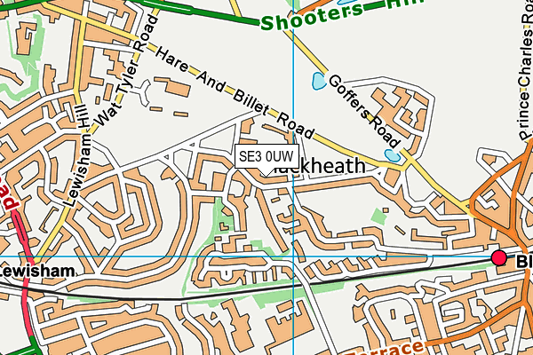 SE3 0UW map - OS VectorMap District (Ordnance Survey) SE3 0UW map - OS VectorMap District (Ordnance Survey)