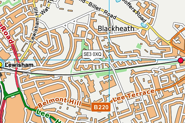 SE3 0XQ map - OS VectorMap District (Ordnance Survey)