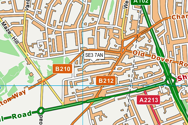 SE3 7AN map - OS VectorMap District (Ordnance Survey) SE3 7AN map - OS VectorMap District (Ordnance Survey)