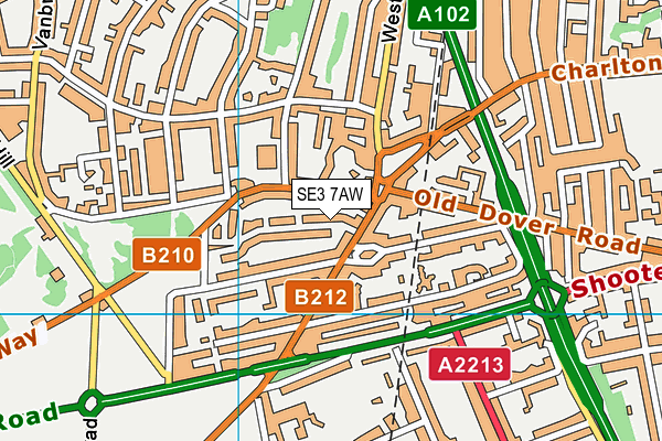 SE3 7AW map - OS VectorMap District (Ordnance Survey) SE3 7AW map - OS VectorMap District (Ordnance Survey)
