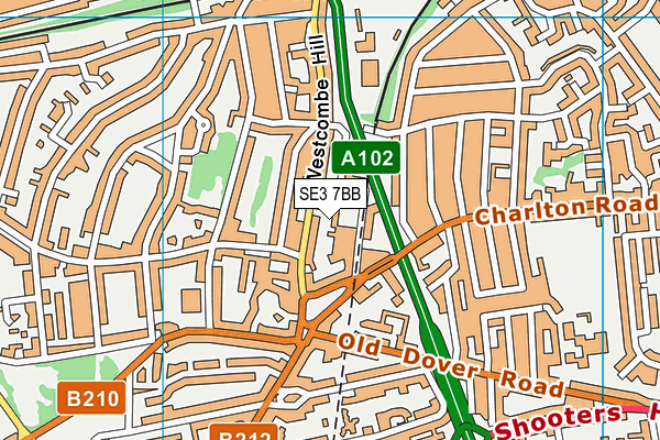 SE3 7BB map - OS VectorMap District (Ordnance Survey) SE3 7BB map - OS VectorMap District (Ordnance Survey)
