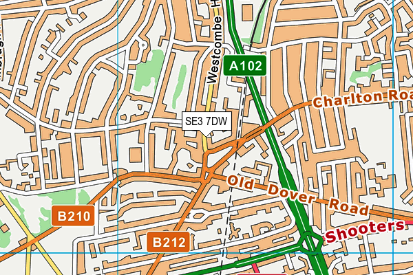 SE3 7DW map - OS VectorMap District (Ordnance Survey) SE3 7DW map - OS VectorMap District (Ordnance Survey)
