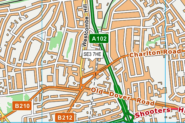 SE3 7HE map - OS VectorMap District (Ordnance Survey) SE3 7HE map - OS VectorMap District (Ordnance Survey)